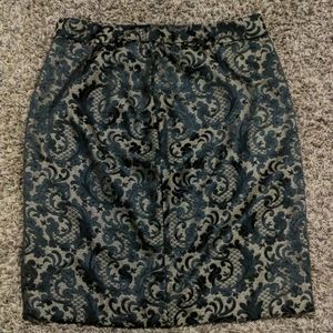 Gold and black pencil skirt